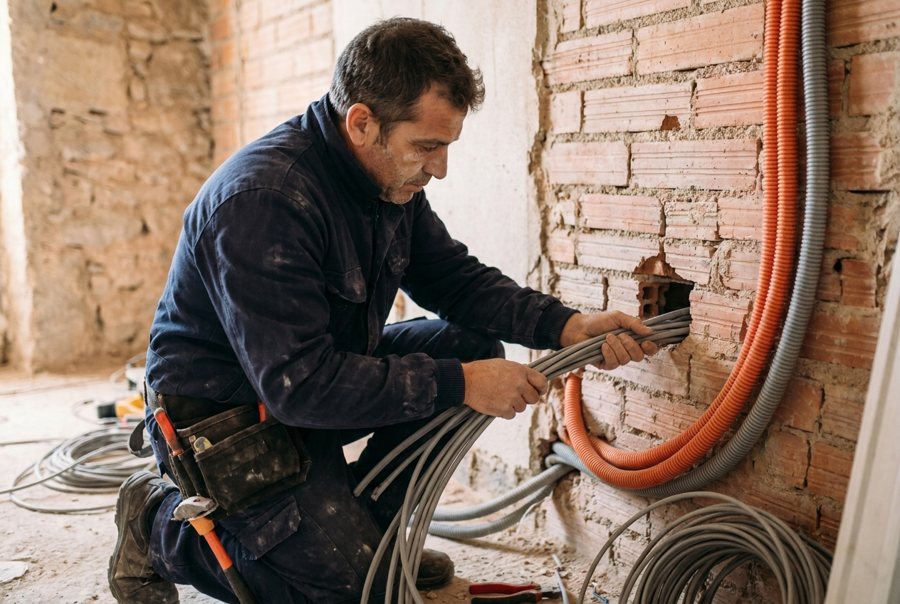 Instalación eléctrica nueva en una vivienda en reforma en Sant Feliu de Llobregat